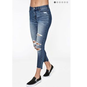 Pacsun Blue Distressed High Rise Ankle Jeggings